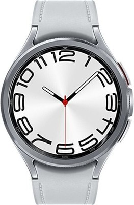 Samsung Galaxy Watch6 Classic 47 mm Smartwatch Silver (M/L) Kunstleder