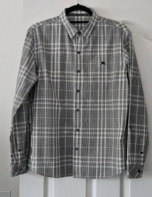 Vintage Burberry Blue Label Black White Check Shirt Men's M