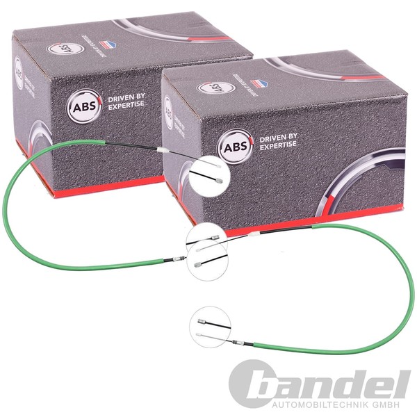 2X A.B.S. Handbremsseile Hinten Passend FüR Renault ScÉNic Scheibenbremse Links+-image