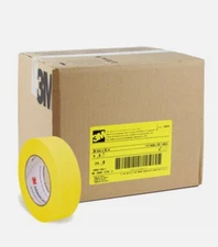 3M NEW Case Refinish Yellow Masking Tape Rolls 36mm Car Repair 6654 (24 Rolls)