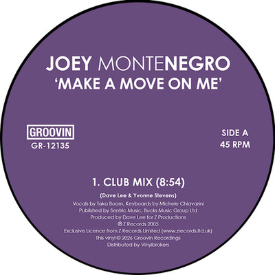 JOEY MONTENEGRO (Dave Lee) - Make A Move On Me (GR-12135) [Groovin Recordings]