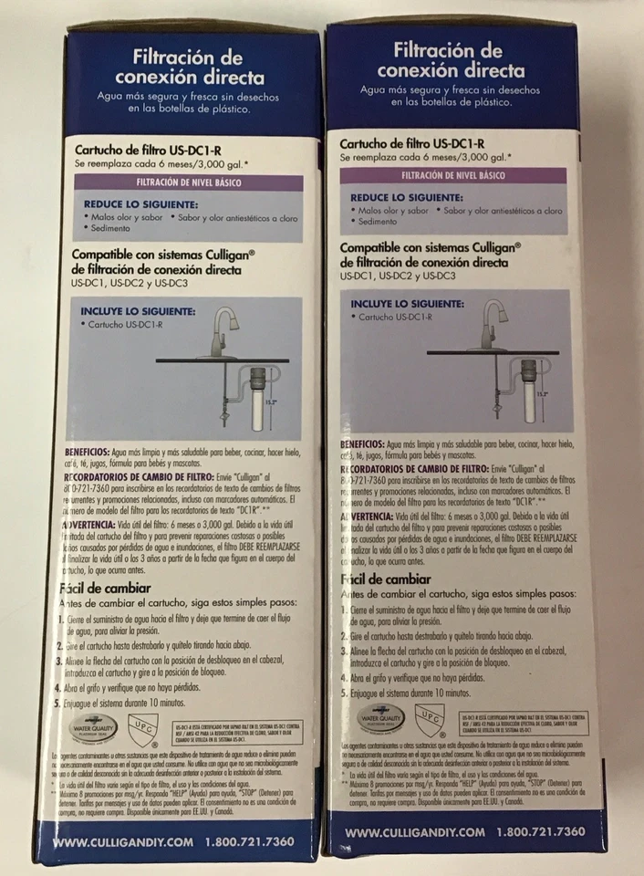 2 Culligan US DC1 R Under Sink Water Filter Replacement Cartridge 2000 Gallons - Image 2 of 3