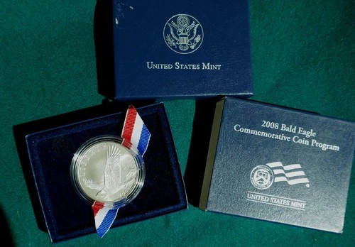 🔥2008 P Bald Eagle Commemorative 1 oz Silver Dollar Proof US Mint "Low Mint" 🔥
