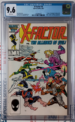 X-FACTOR #5 CGC 9.6 KEY 1ST CAMEO APOCALYPSE 1ST APPEARANCE TIMESHADOW & FRENZY!
