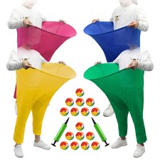 4-Color Team Granny Pants Yard Game with 16 Balls  2 Pumps - Colorful