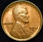 1914 P Lincoln Wheat Penny Cent ~Red~ About Uncirculated+  FREE SHIPPING!