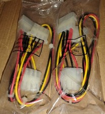 Molex-Compatible 4-Pin Power Adapter Cable Female-Male-Female Pass-Through