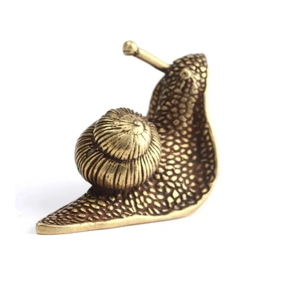 Brass Snail Animal Statue Small Sculpture Tabletop Figurine Home Decor Gifts - Image 3 of 4