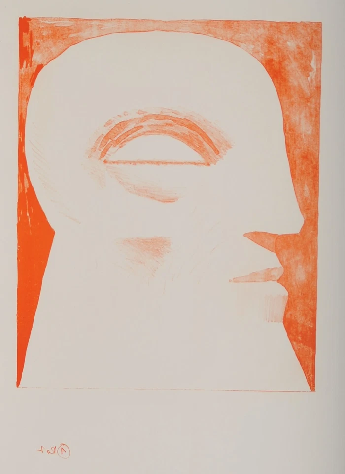 Horst Antes /nicht handsigniert/Farblithographie /150 Exemplare/ 7/ Kopf - Bild 2 von 4