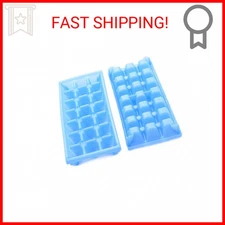 Camco Stackable Miniature Ice Cube Tray for Compact Spaces, 2-Pack (44100), Blue