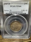 1947-D PCGS MS66 Washington Silver Quarter Gem Uncirculated Free Shipping