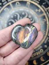 Labradorite Heart High Quality Flash See Video