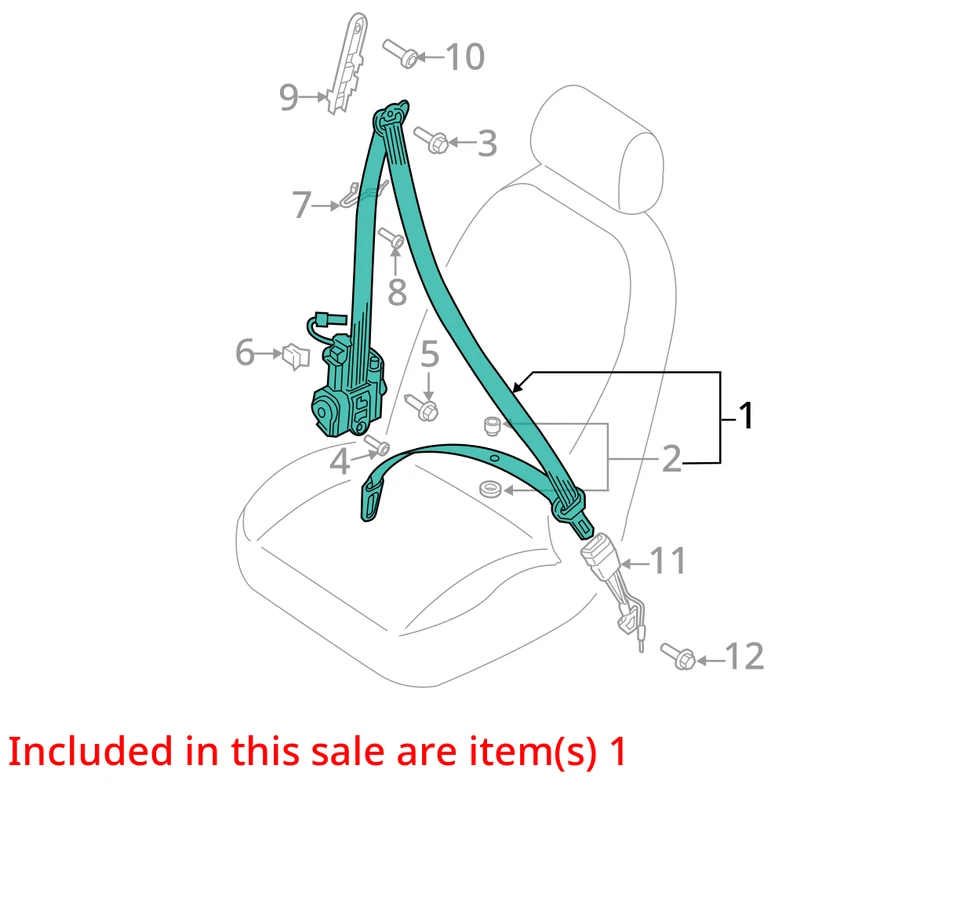 Seat Belt Front Bucket Seat Passenger Retractor Fits 16-18 AUDI A6 2021109 Foto 3 de 4