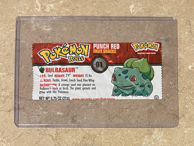 Empty Pokemon Rolls Fruit Snack Pack RARE BULBASAUR Punch Red Rarely Seen!  