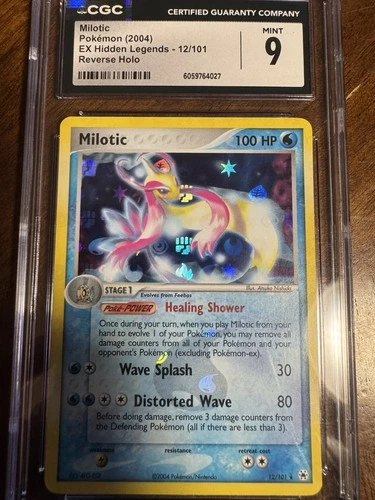 PSA 9 Milotic 12/101 Reverse Foil Hidden Legends EX Pokemon Card MINT