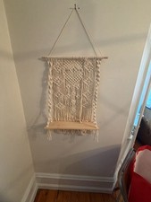 Handmade Macrame Wall Hanging Wooden Shelf Boho Decor