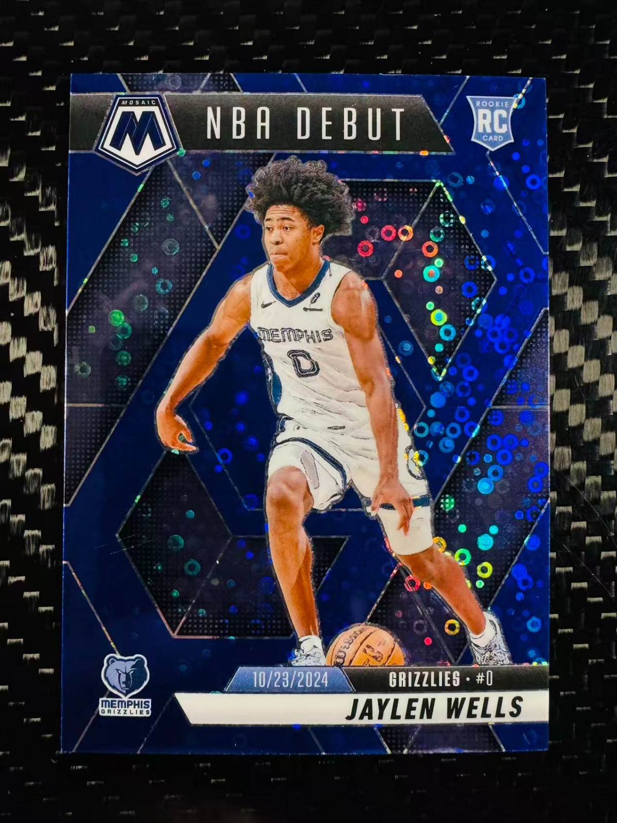 Jaylen Wells 2024-25 Panini Mosaic NBA Debut Fast Break Blue /85 RC #260