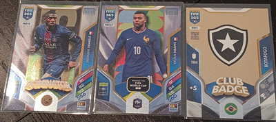 Panini FIFA 365 Adrenalyn XL Kylian Mbappé Dembélé Botafogo Club Badge Card Lot