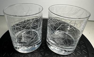 Greenline Goods Whiskey Tumblers, Map of Washington DC, set of 2. Brand new