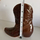 Vintage Frankoma Pottery# 133  Cowboy Boot Vase Brown 7.25" Tall