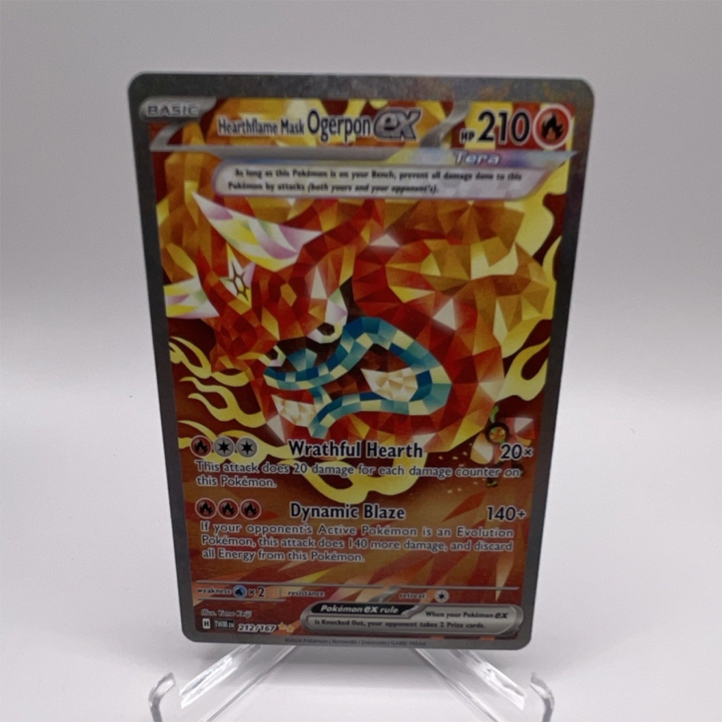 Pokémon Hearthflame Mask Ogerpon ex 212/167 SV06 Special Illustration Rare Holo…
