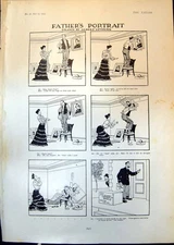 Original Old Antique Print Fathers Portrait Albert Levering 1903 20th Century