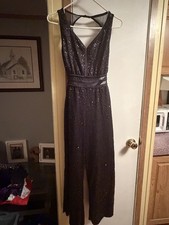 Black Sequined Dance Romper Costume From Weissman Adult Medium