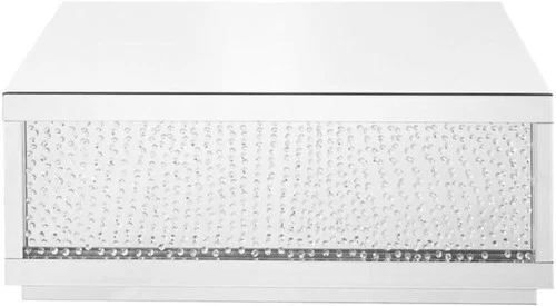 Elegant Lighting 48 inch Rectangle Crystal Coffee Table In Clear Mirror Finish - Picture 3 of 9