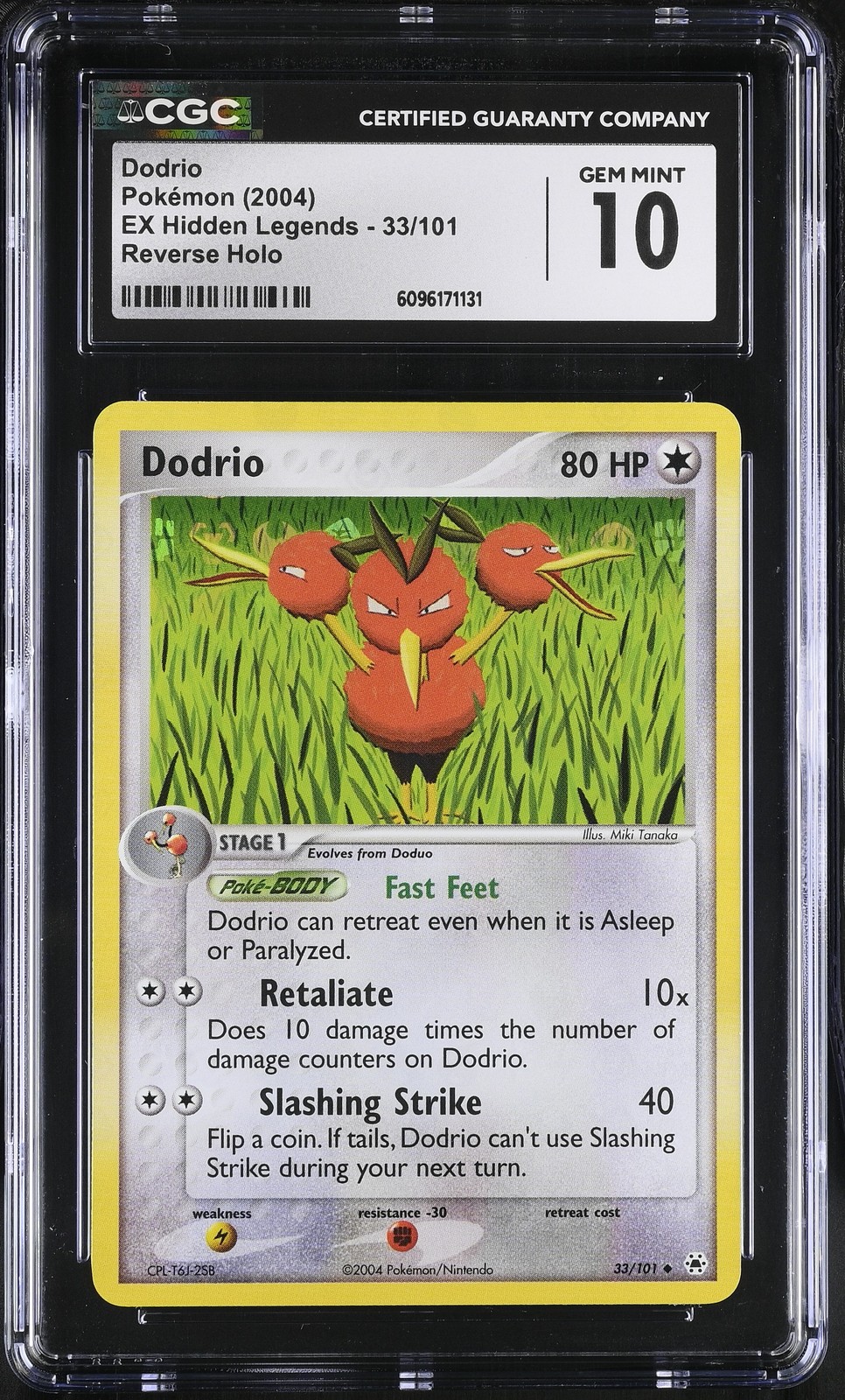 CGC 10 GEM MINT Dodrio 2004 EX Hidden Legends 33/101 Reverse Holo Pokemon Card