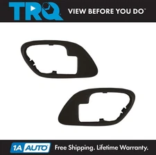 TRQ Inside Interior Door Handle Trim Bezel Brown & Pair Set for GM Truck