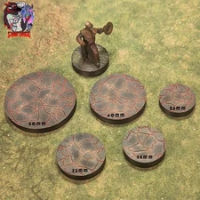 Cracked Base Caps for Miniature Wargame Bases - Warhammer 40k/AoS - (x10)