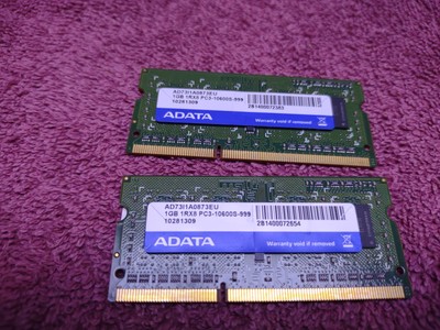 ADATA 2GB (2x1GB) PC3-10600S-999 Notebook/Laptop RAM