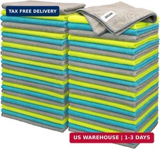 FIXSMITH Microfiber Cleaning Cloth - Pack of 50, Microfiber Towels for Cars 16 x