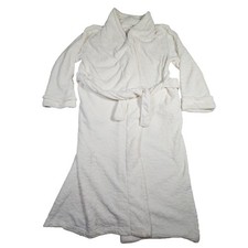 Carole Hochman Plush Robe Women's L White Long Sleeve Lounge Bath Sleep Wear