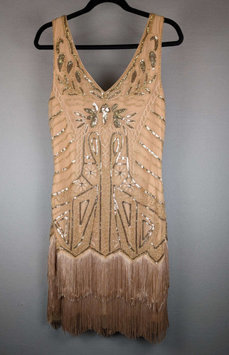 BABEYOND Women's Flapper Dress 1920s Great Gatsby Halloween Party Sz L