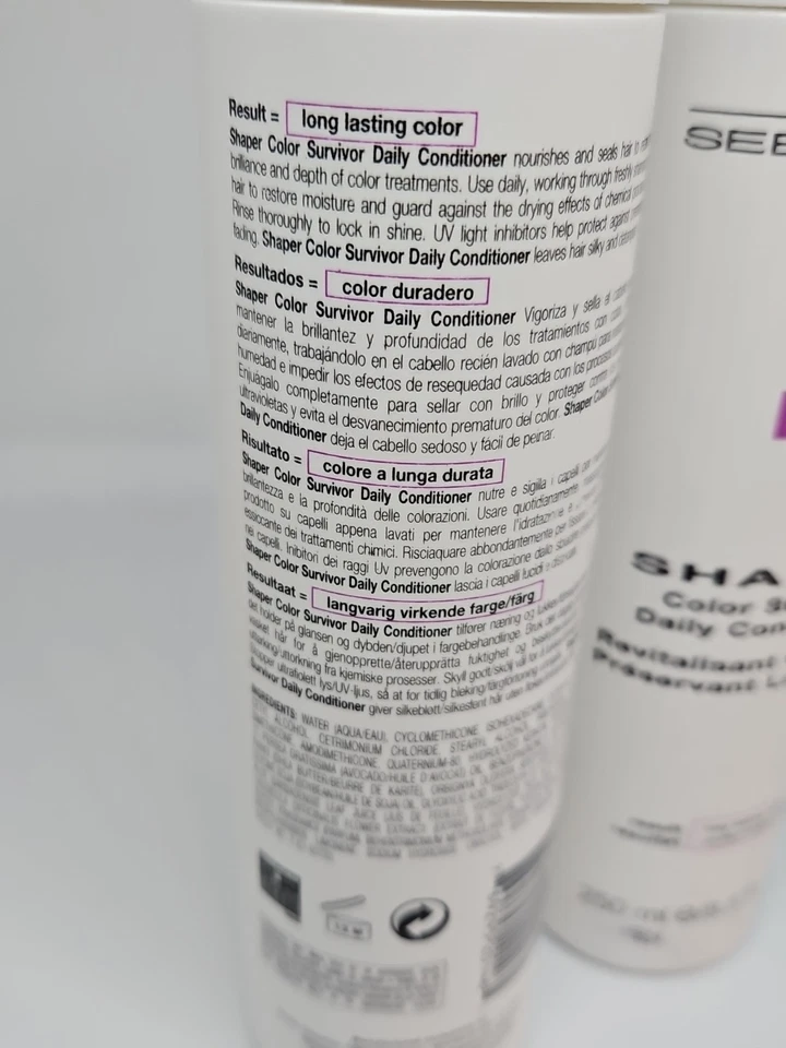 Sebastian Shaper Color Survivor Daily Conditioner 8.5 Fl. oz (LOT OF 2) - Image 3 of 3