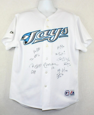 Rare Majestic Toronto Blue Jays Sounds Good Baseball MLB Jersey Signed (46-3XL)