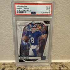 2024 Panini Prizm #212 Daniel Jones White Sparkle NY GIANTS PSA 9