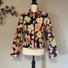LoriZoni Womens Lined Full Zip Blazer Jacket USA MADE Size Small