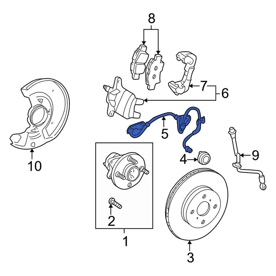 For Toyota MR2 Spyder 00-05 Toyota 8954617030 Rear Left ABS Wheel Speed Sensor - Imagem 2 de 2