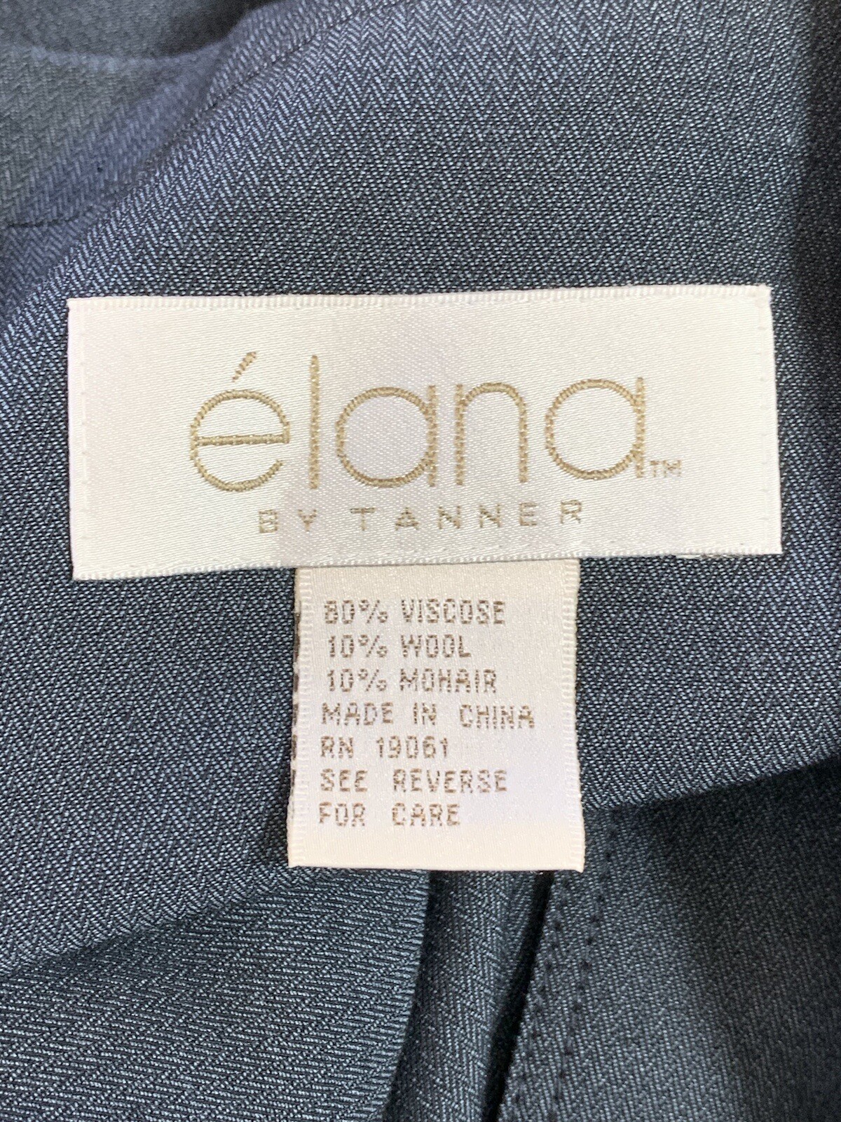 Elana By Tanner Plus Sz 20 Blue Herringbone Open Jacket Blazer Long Sleeves Pkts