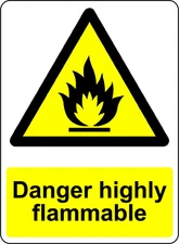 WARNING DANGER HIGHLY FLAMMABLE OSHA DECAL SAFETY SIGN STICKER 3M US MADE 