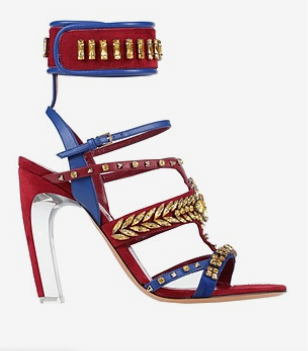 $1480 Valentino Garavani Rhinestone Red Sandals Pumps
