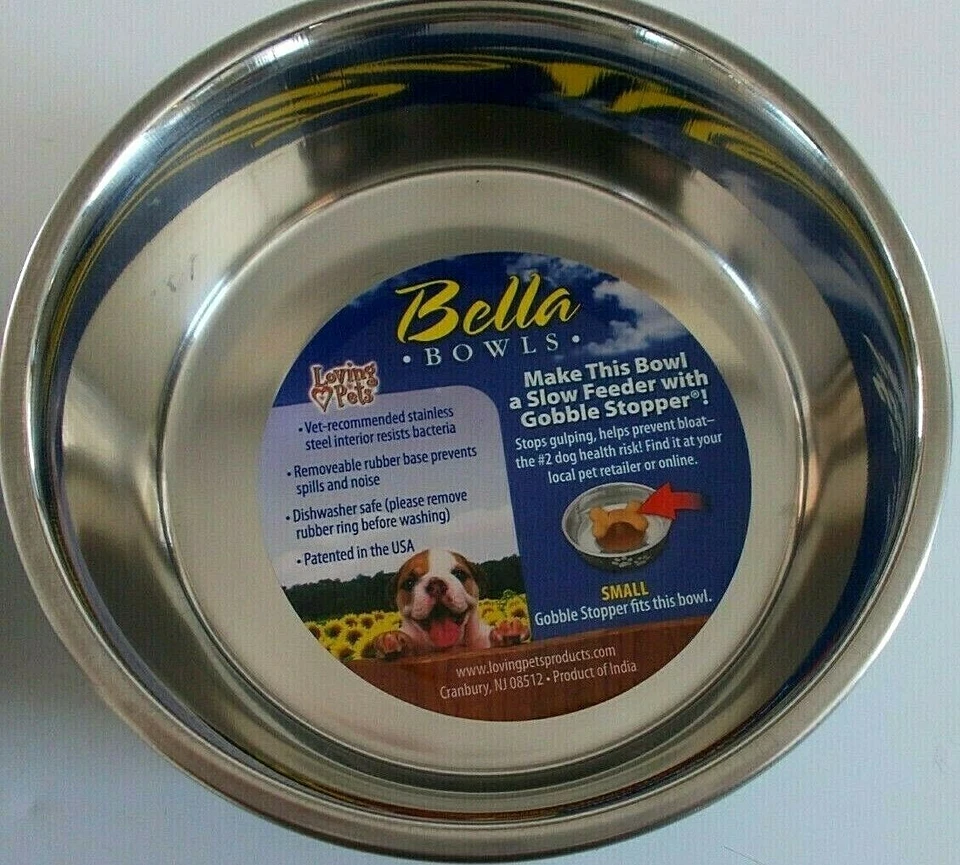 Tigela de comida antiderrapante Loving Pets Bella para animais de estimação - Pequena - Escolha uva ou alcachofra - Imagem 2 de 3