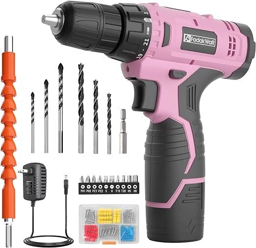 12V Power Drill Set with Battery Charger compact Driver Drill