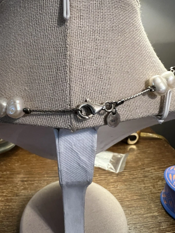 Collar de perlas y amatista retiradas plata de ley-Silpada.16 pulgadas Foto 4 de 4