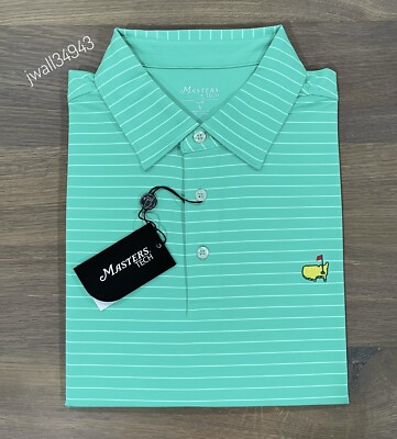 2025 MASTERS Men's Performance Tech Pin Stripe Golf Polo