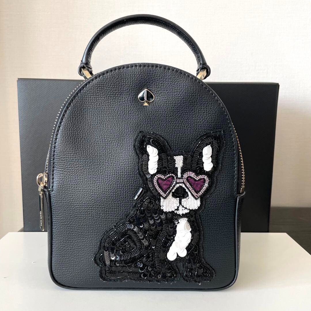 kate spade French Bulldog Black Convertible Backpack Kate Spade Amelia Francois FRENCH BULLDOG Mini Convertible  main image 2