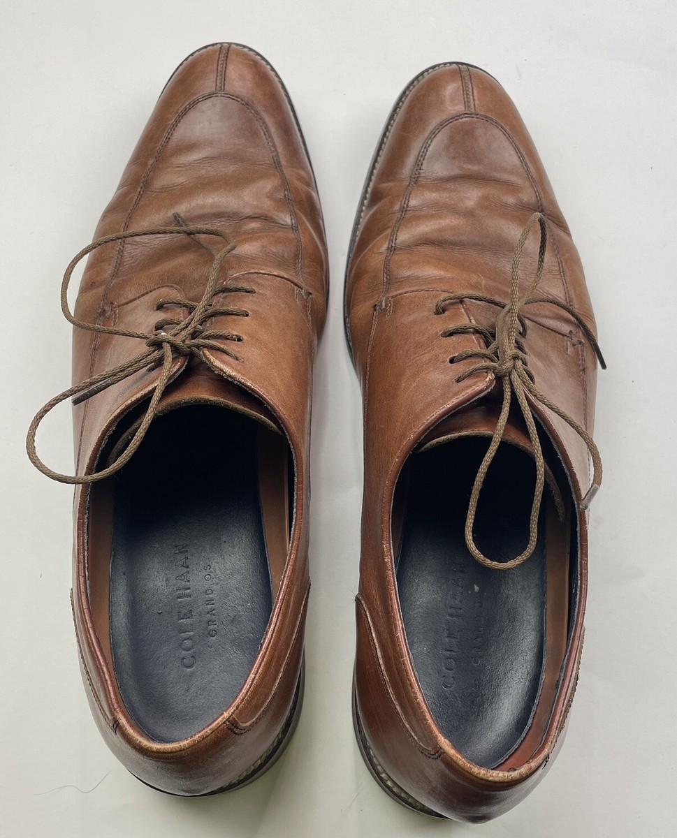 Cole Haan Mens 9M Grand OS Oxford Dress Shoes Brown Leather Split