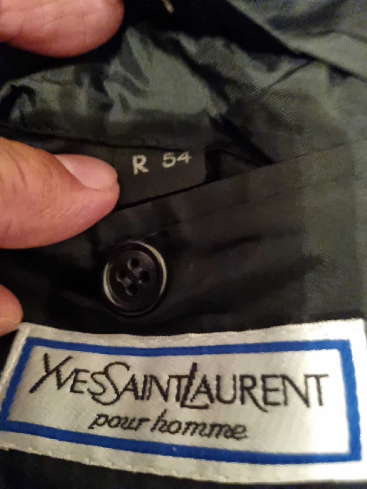 Blazer giacca uomo Yves Saint Laurent YSL lana navy taglia 54R